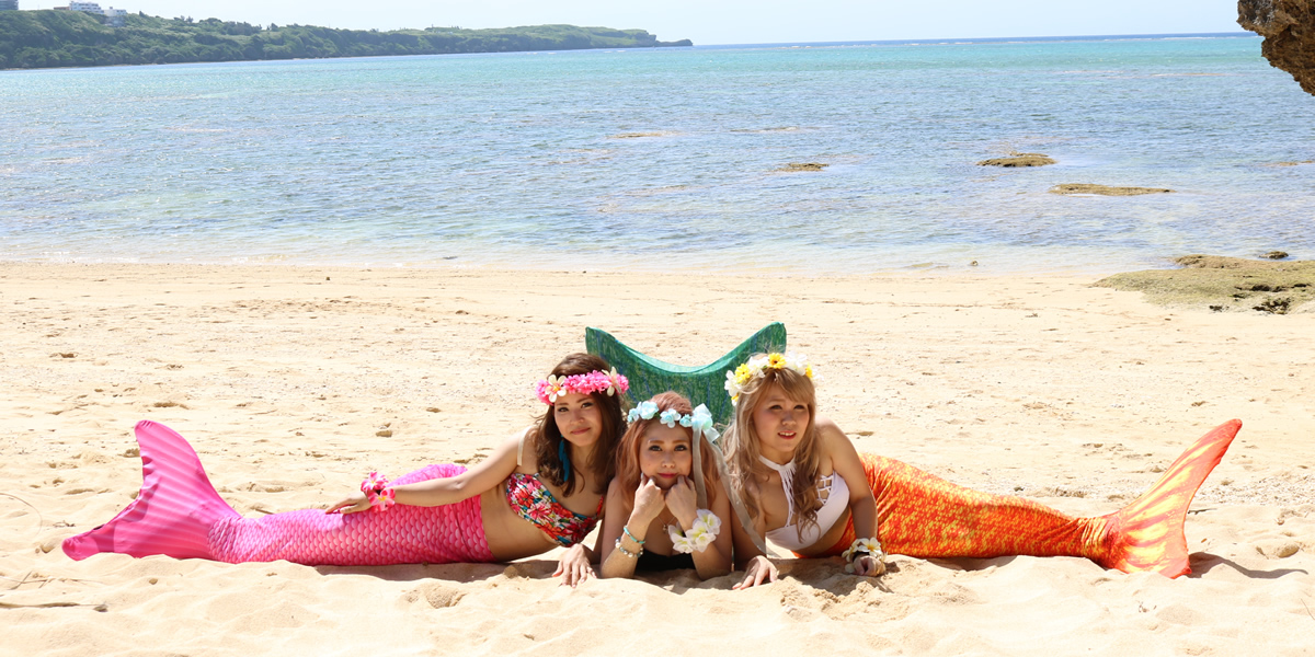 友達と仲良し三人マーメイド