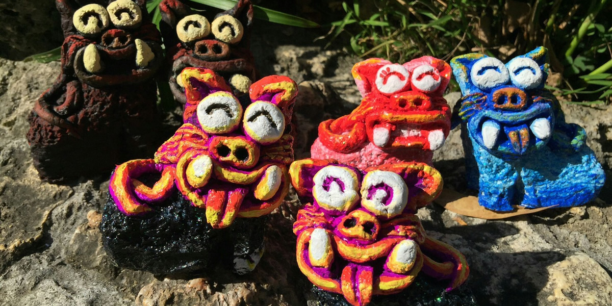 漆喰シーサーカラフル